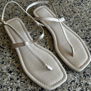 Unisa Cream Textured Sandals